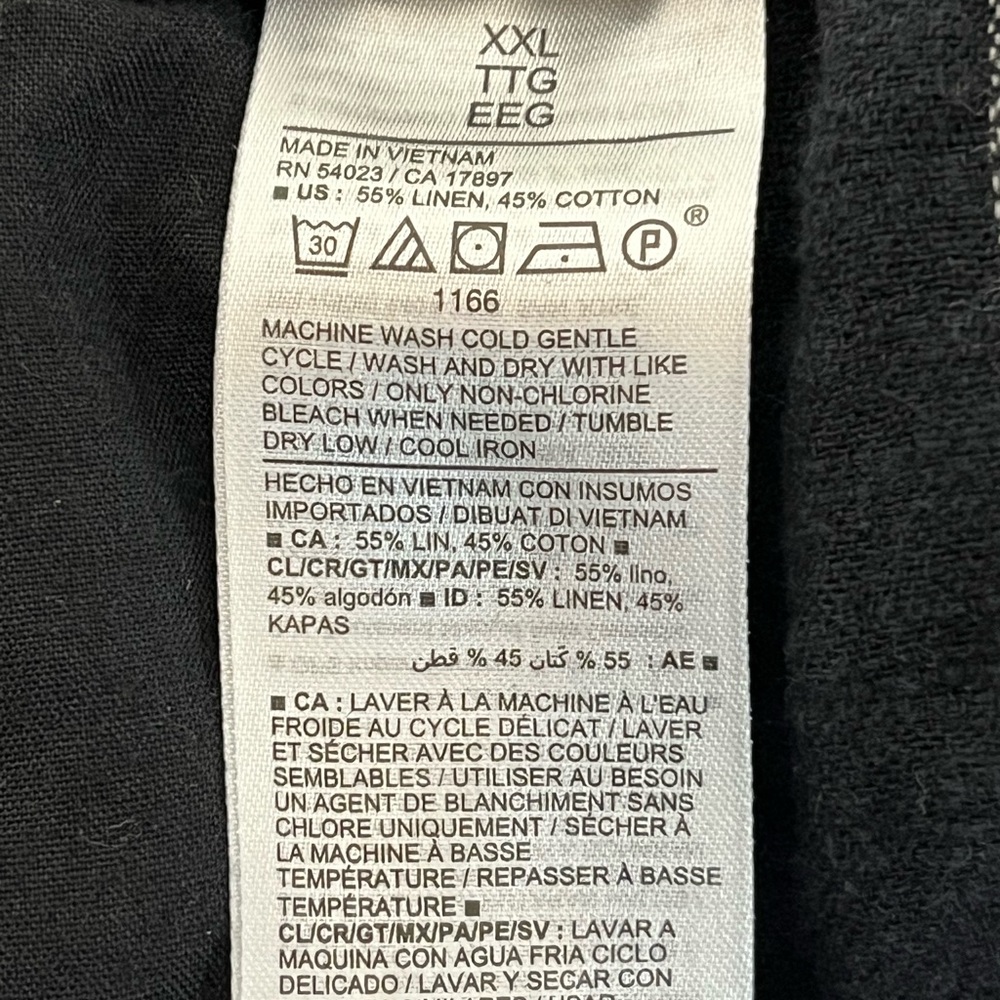 Old Navy Black Gray Striped High-Rise Womens Plus XXL Linen Blend Shorts - Picture 5 of 5
